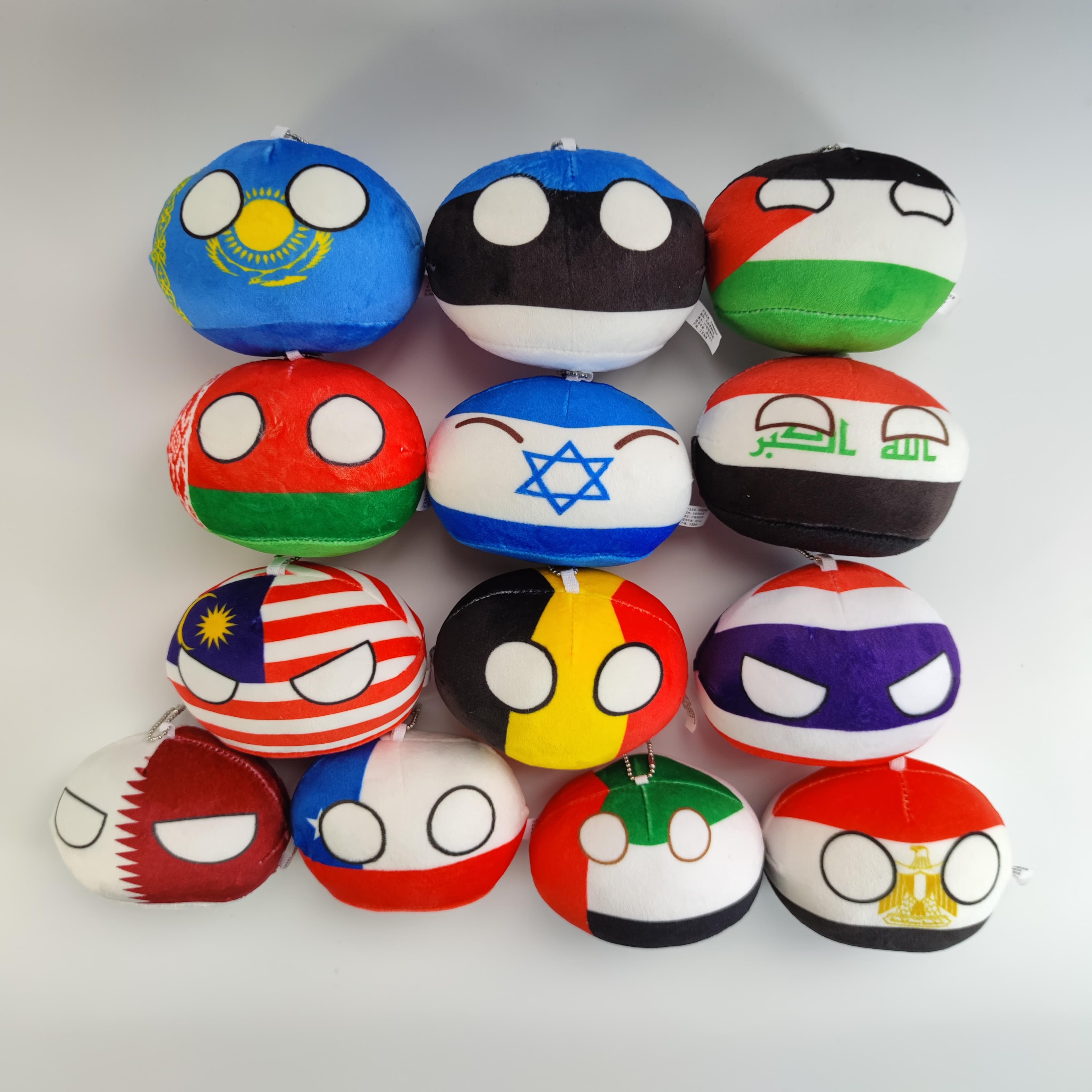 10cm Polandball Mini Plyschleksak Kazakstan Israel Palestina Irak Egypten Countryball Anime Periferi Gåvor