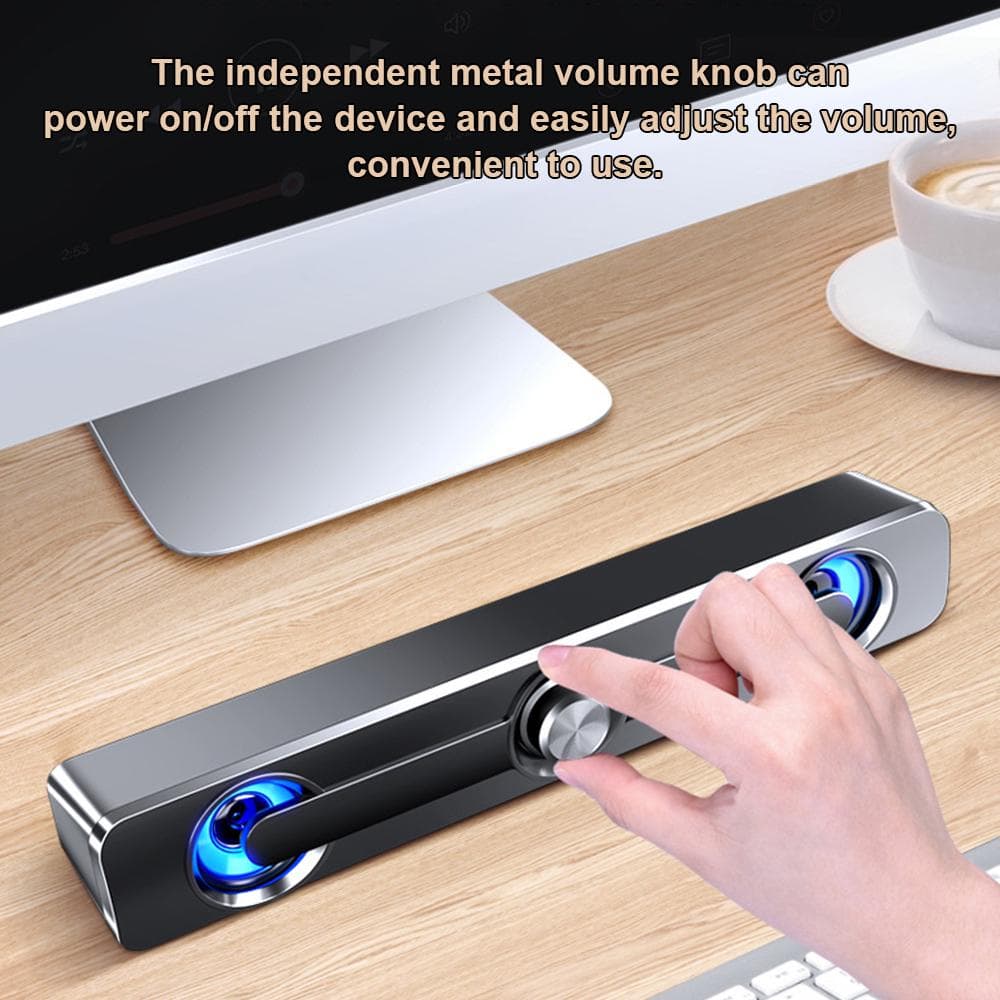SADA V-111 Datorhögtalare USB Kabelansluten Kraftfull Bar Stereo Subwoofer Bas Högtalare Surround Sound svart