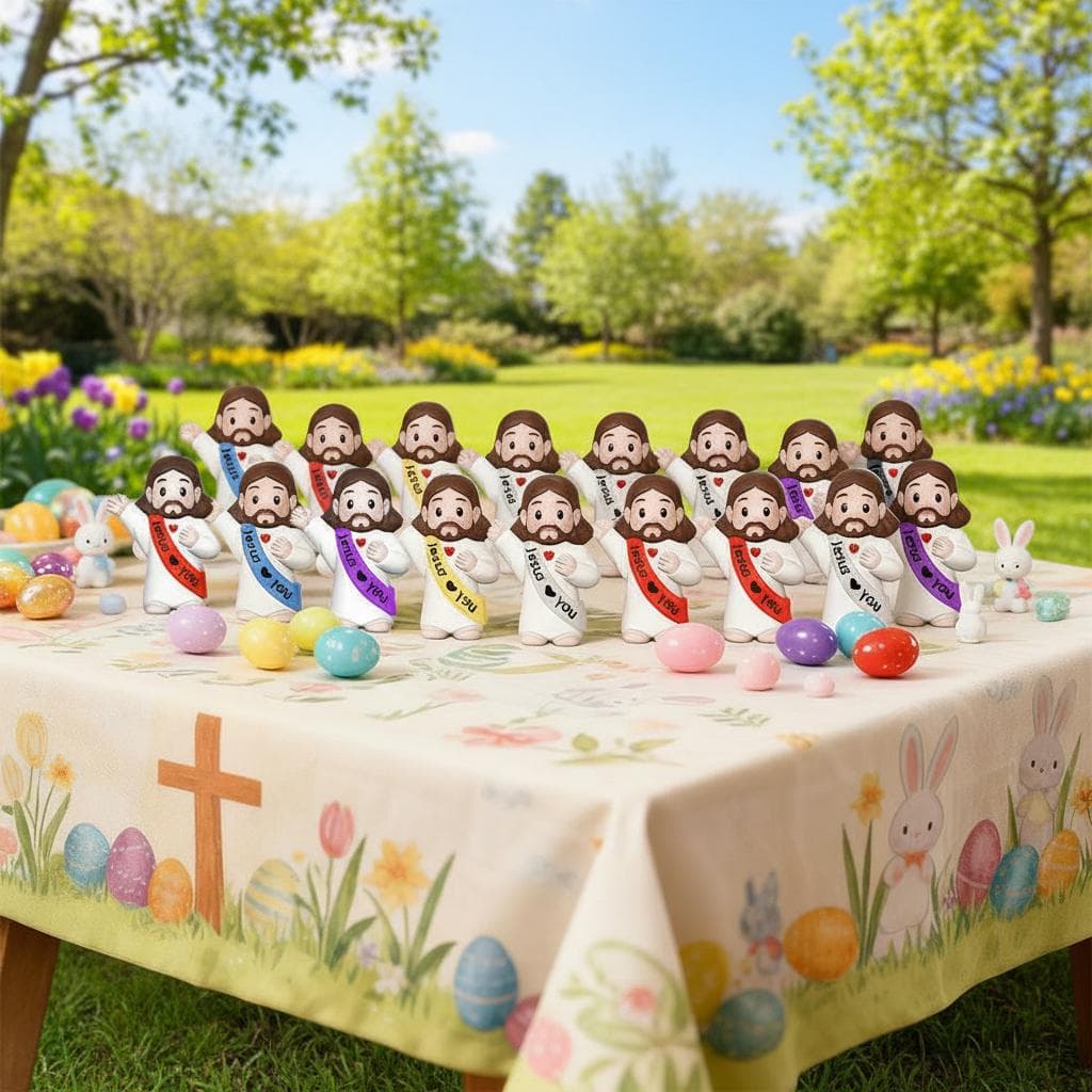 50 st små Jesusfigurer Jesus älskar dig Mini Jesusfigurer Gömma-lek Religiösa festfavoriter Söndagsskola Påskägg Fyllning