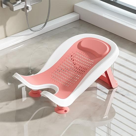Badstol för spädbarn BPA-fritt material Vikbar design Hypoallergen Babystödsits Kompakt storlek Stabil duschbalja rosa