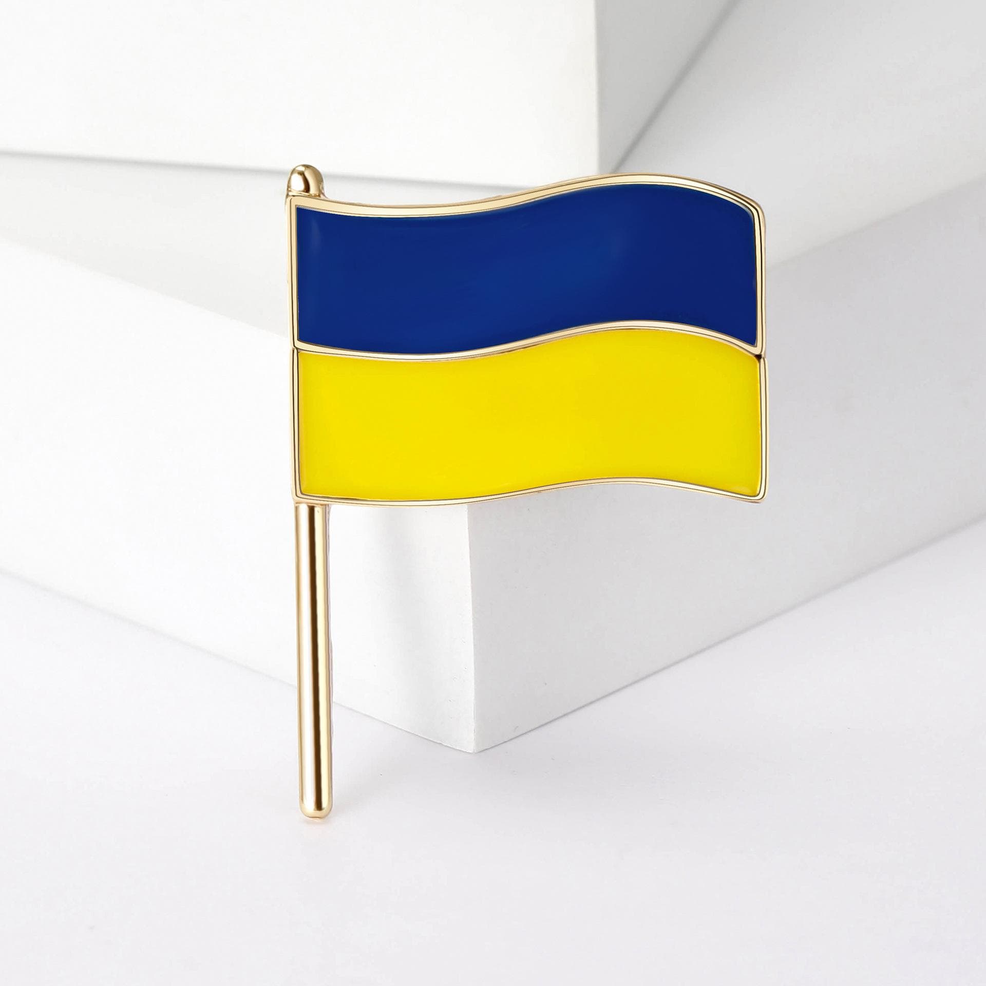 Mode Ukrainsk Flagga Brosch Patriotisk Serie Emalj Oljedropps Nål Klädesaccessoarer Märke