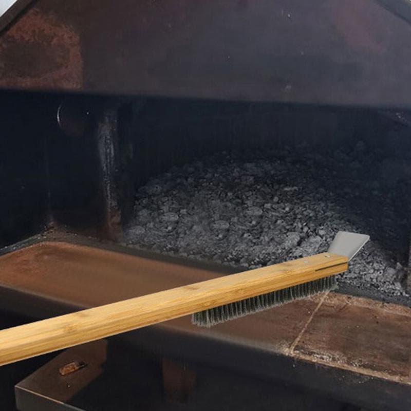 Pizzaugnsborste Ståltråd Pizzastenrengöringsborste med skrapa Ugnsrengöringsmedel