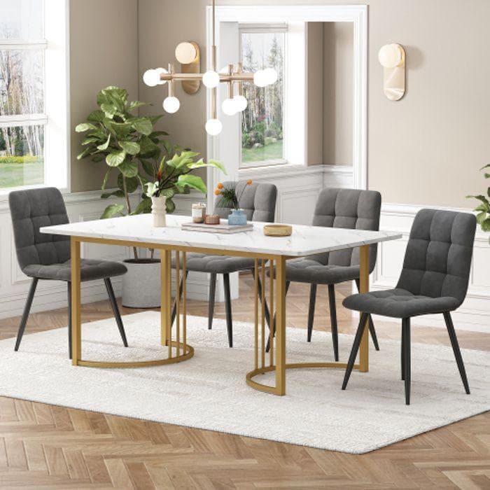 Matbordset (5 stycken), matsalsbord med 4 stolar, köksbord 140 x 80 cm