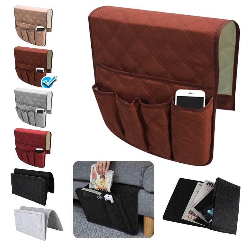Soffa Soffa Stol Armstöd Fjärrkontroll Förvaring Organizer Hållare, Halkfri Fåtölj Caddy Pocket Hållare Organizer grå
