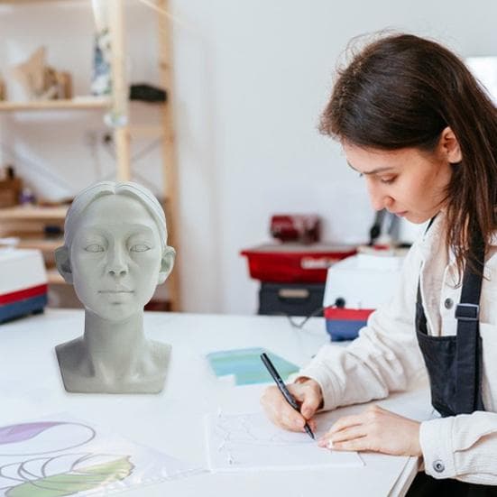 Yousheng Generisk Planar Huvudmodell för Ritning Resin Skulptur av Skalle med Detaljerad Muskelstruktur Konststudieverktyg för Skissning