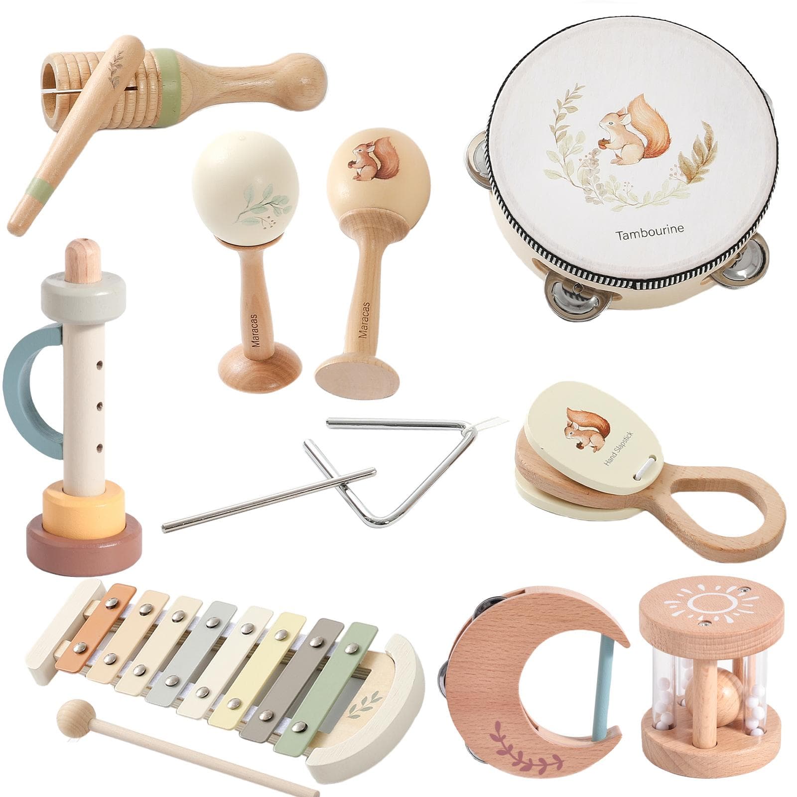Musikinstrument Montessori Musik Baby 0 12 Månader Leksaker Trumma Xylofon Barn Tidig Pedagogisk Träinstrument Babyleksaker