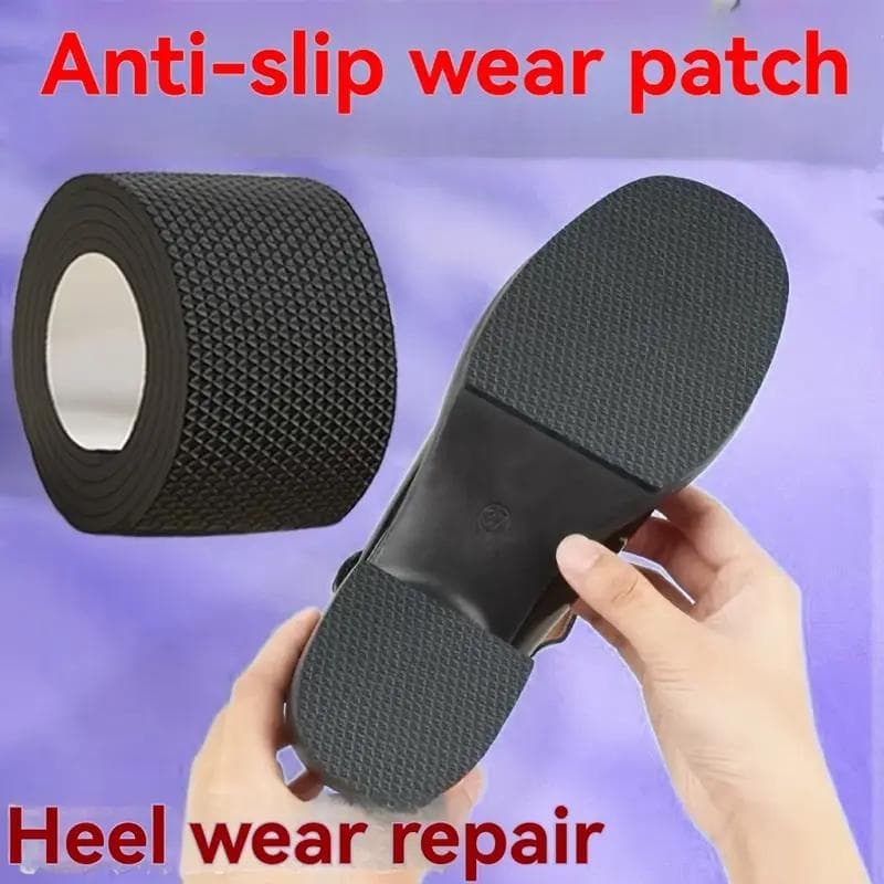 Självhäftande skosula reparationstejpbredder, anti-halk ljudreducering för höga klackar, sneakers och sandaler 5cm svart