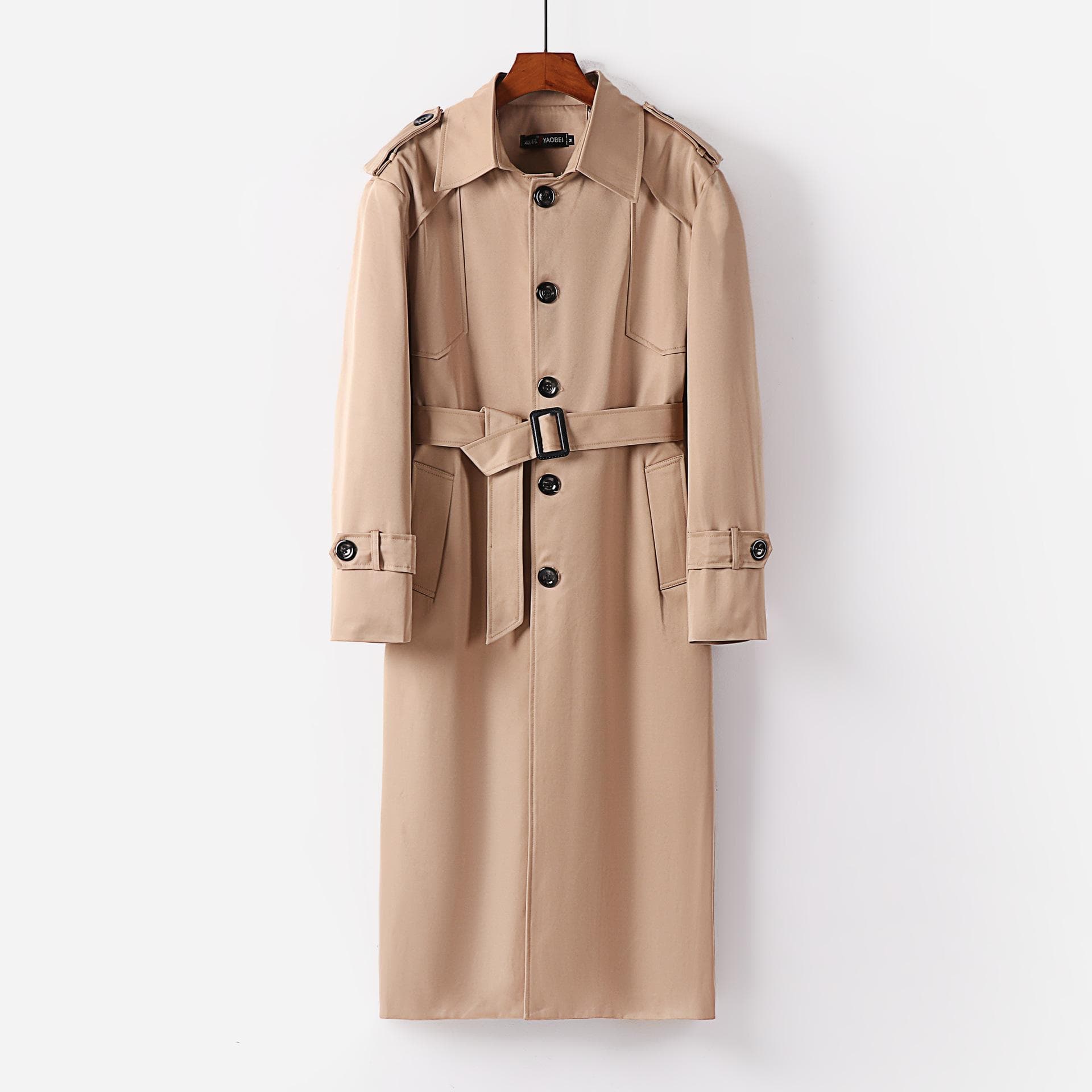 Trenchcoat för män Casual Extra lång enkelknäppt vindjacka för män Höst M-6XL cm mörkblå