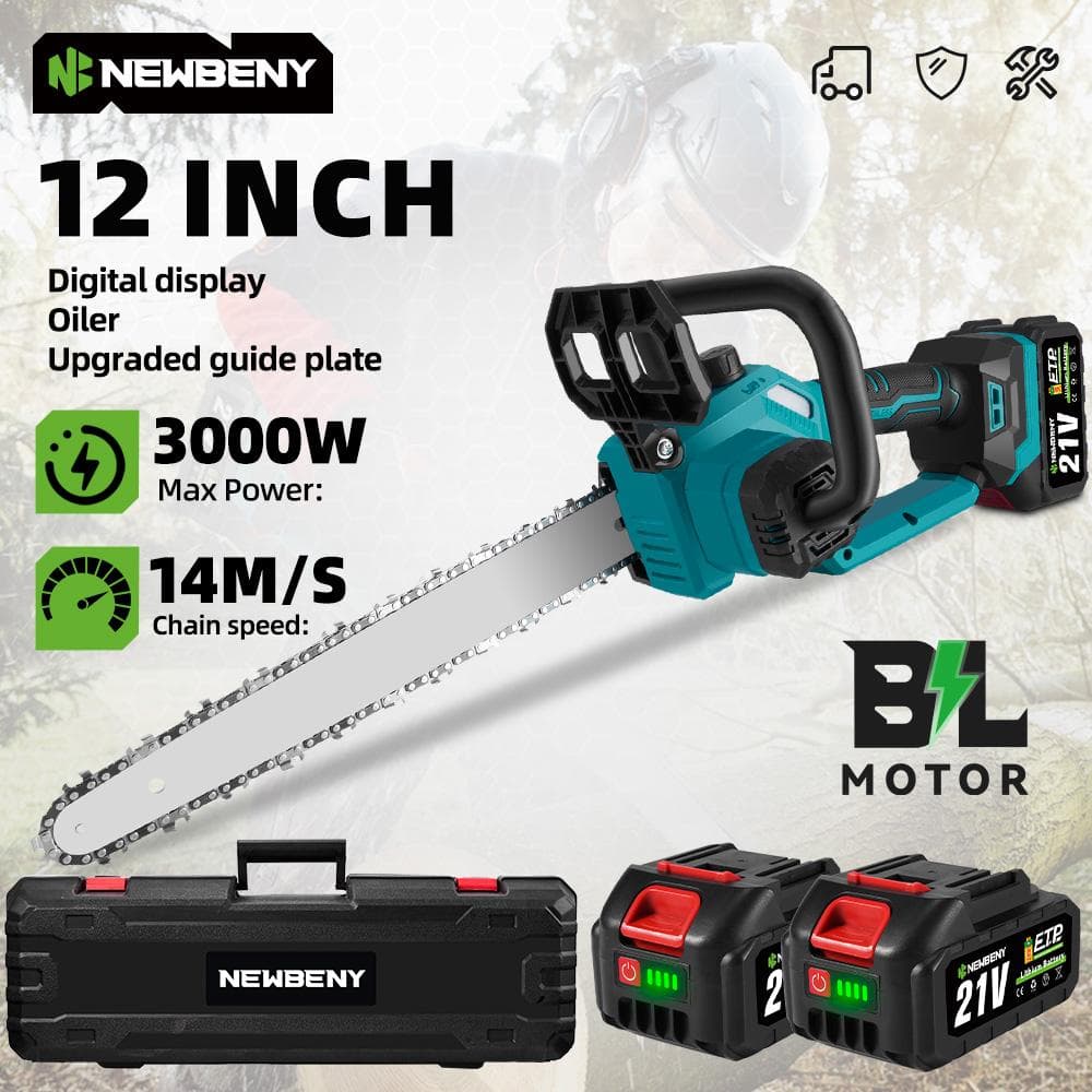 NEWBENY 12 tum Borstlös Borstlös Elektrisk Såg Sladdlös Effektiv Trädgård Träbearbetning Skärande Elverktyg För Makita 18-21V Batteri Stift
