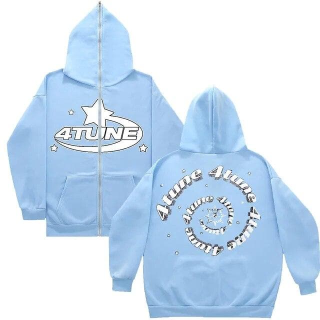 Letter 4 Tune Star Girl Pojke Höst Vinter Thicken Zipper Jacka Top Coat Dam Funny Fly Dragkedja Reflekterande Strip Y2k Hoodie 2023 cm