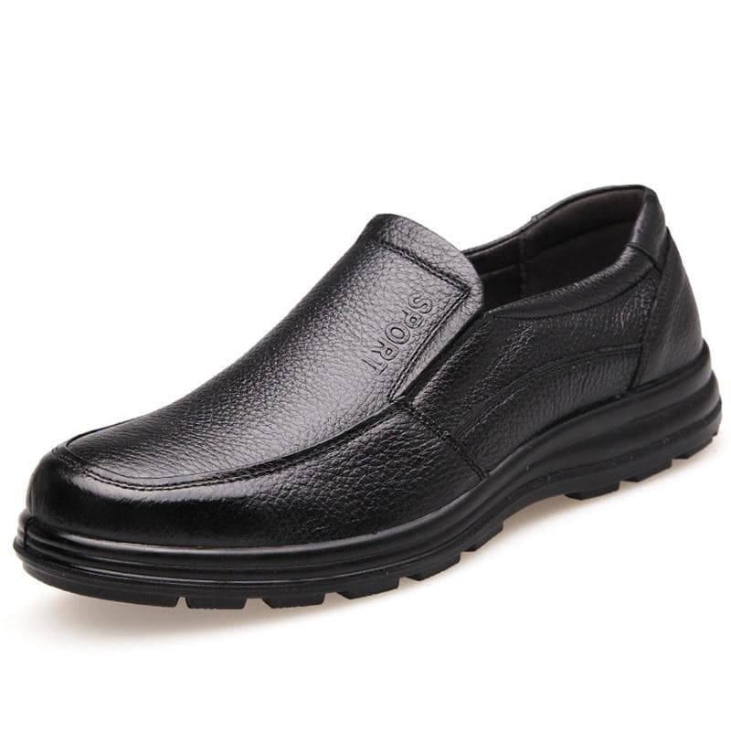 100 % äkta läderskor Herr Business Brogues Koläder Skor för män Slip-on Svart Brun cm svart