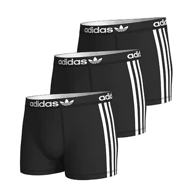 Adidas Originals Logomönster Stretch Andningsbara Kalsonger 3-pack Herrkalsonger Svart 4A1M56-000 cm