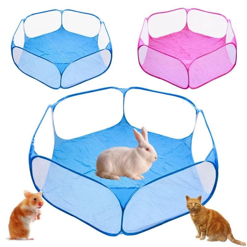 Bärbar hopfällbar lekhage för husdjur Lekhage för liten hund Katt Lekplats Staket Hamster Chinchilla Marsvin Smådjursbur svart