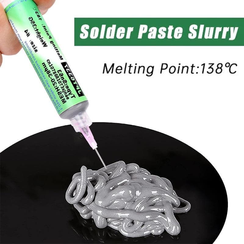 138 ℃ Lågtemperatur Blyfri Spruta Ingen Rengöring Lödpasta Sn42Bi58 SMD Lödpasta för Krets Telefon Komponent Reparation