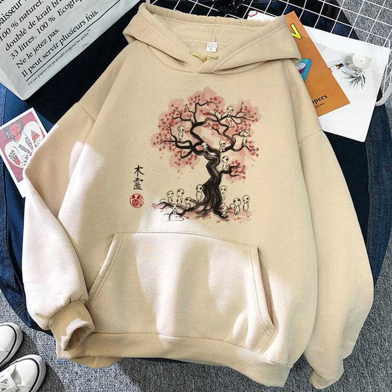 Långärmad för män och kvinnor Studio Ghibli Totoro Japansk anime Rolig tecknad hoodie Kvinnor Spirited Away Miyazaki Hayao Sweatshirt 90-tal cm