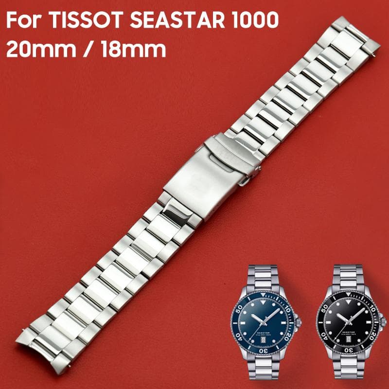20MM 18MM För TISSOT SEASTAR 1000-serien T120410 T120410A T120210A Armband i rostfritt stål Armband Armband för T120