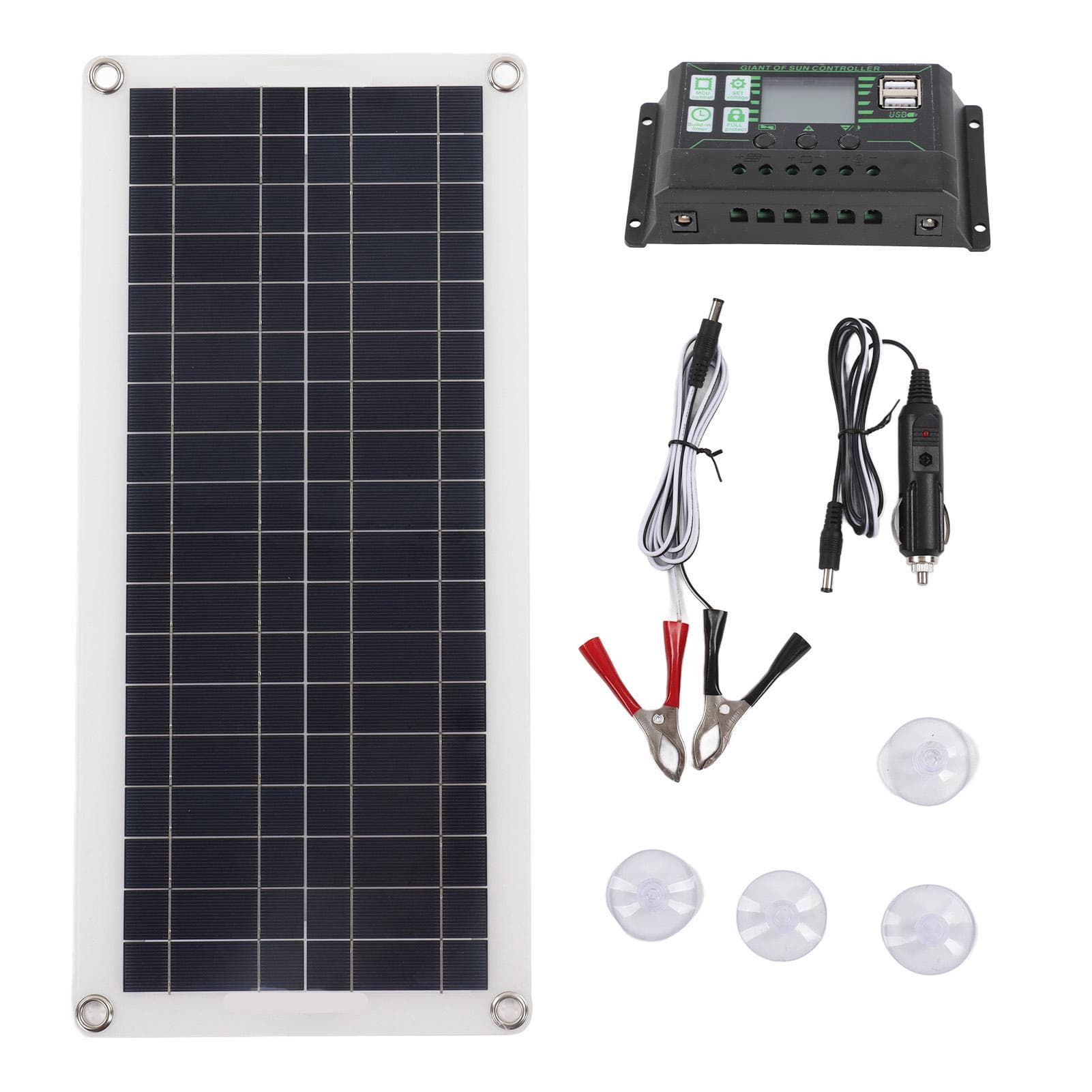 30W Solpanel 30A Laddare Spänningsregulator Kit Polykristallint Kisel för 12V Bil Husbil Båt