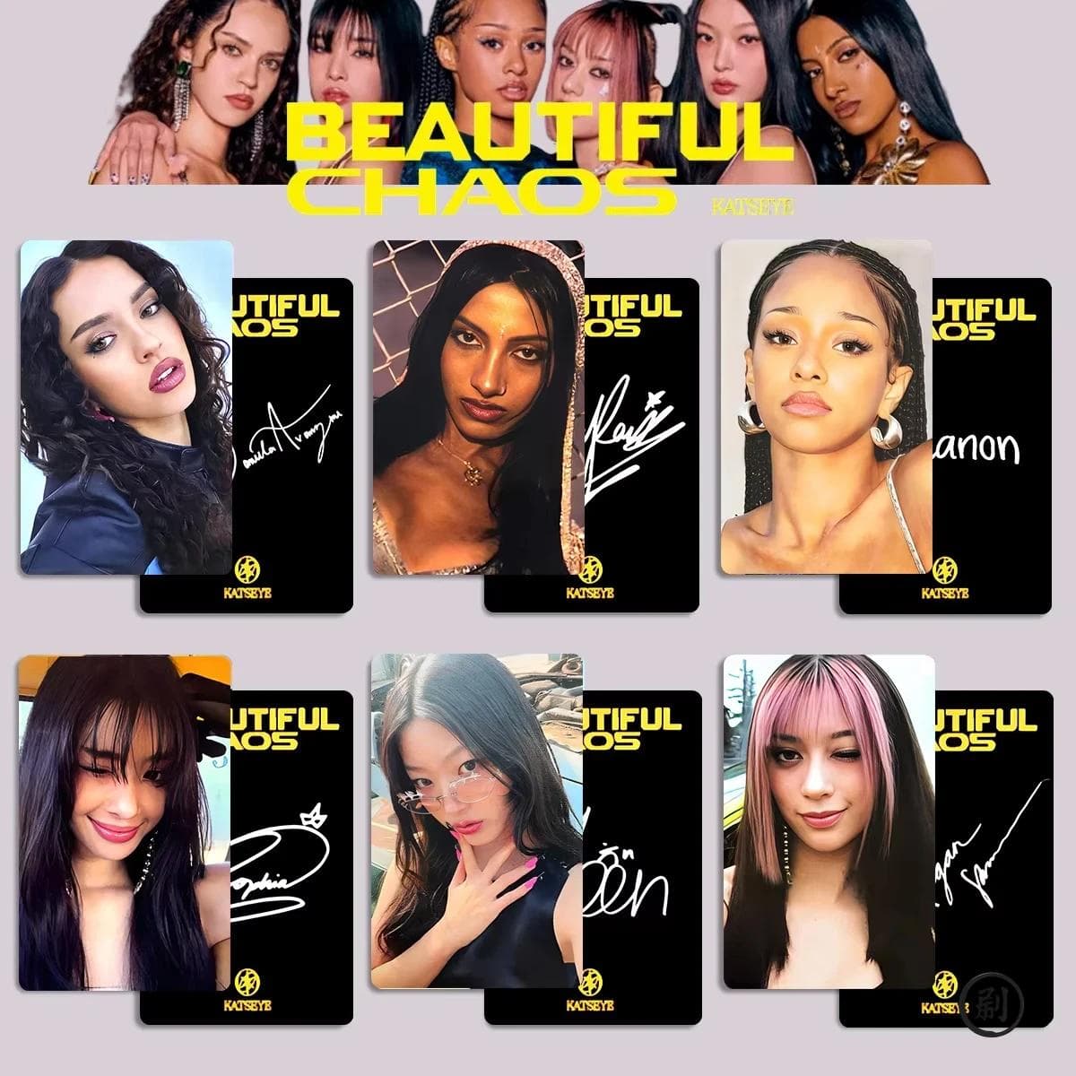 6 st Kpop Idol KATSEYE Lomo-kort Nytt Album BEAUTIFUL CHAOS MEGAN Daniela MANON LARA SOPHIA HD-tryckta Fotokort Fans Gåvor