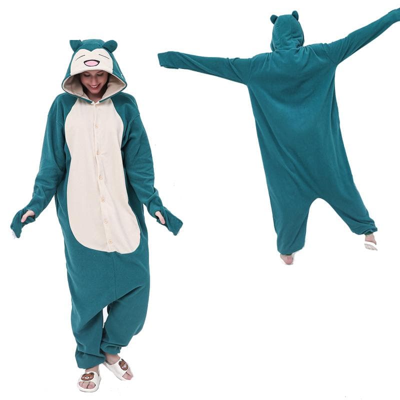 Snorlax onesies Anime Kigurumi One-Piece Pyjamas Jul Cosplay kostym cm grön