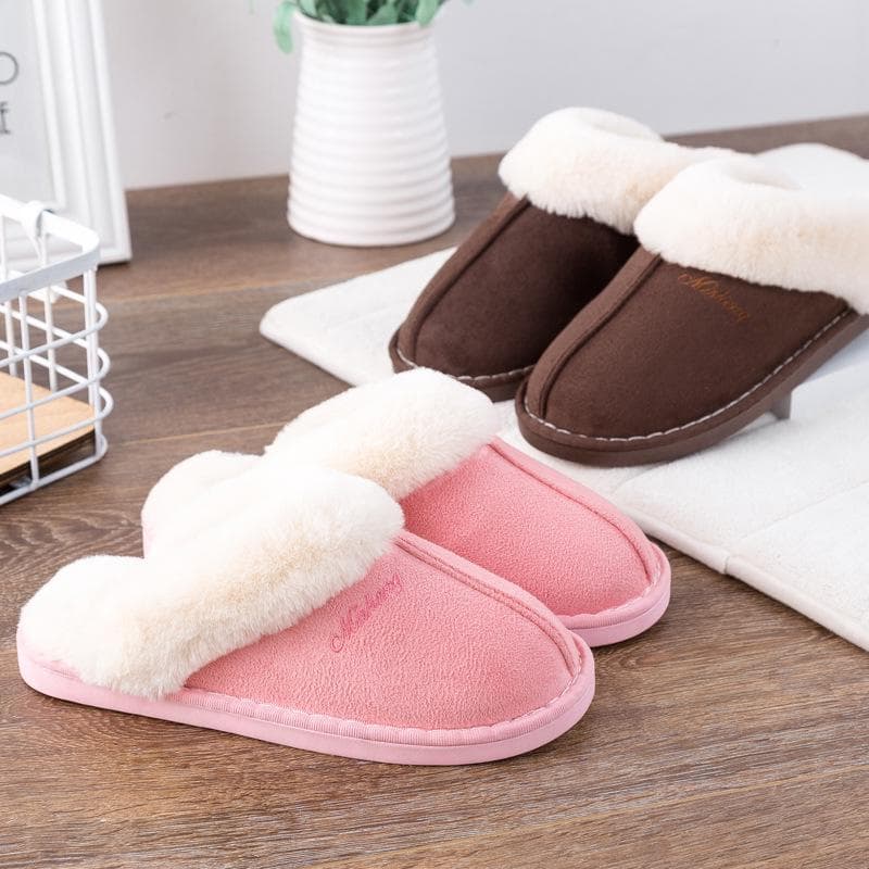 Vinterpar bomullstofflor Varma inomhus Halkfria tofflor Soft Thicken Hemmaskor cm violett