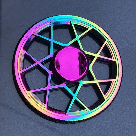 Handspinnare Dekorativ ångestdämpande multifärgad metall Rainbow Fidget Spinner för kontor