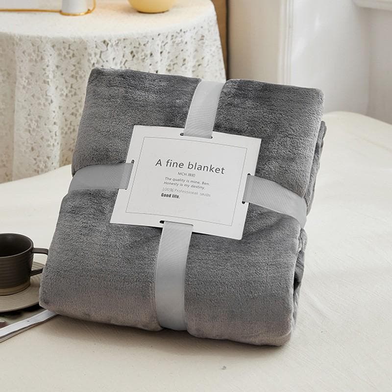 Förtjockade filtar, Flanellfiltar, Sovfiltar, Lakanfiltar i korallfleece, Vinterfleecefiltar vit/blå