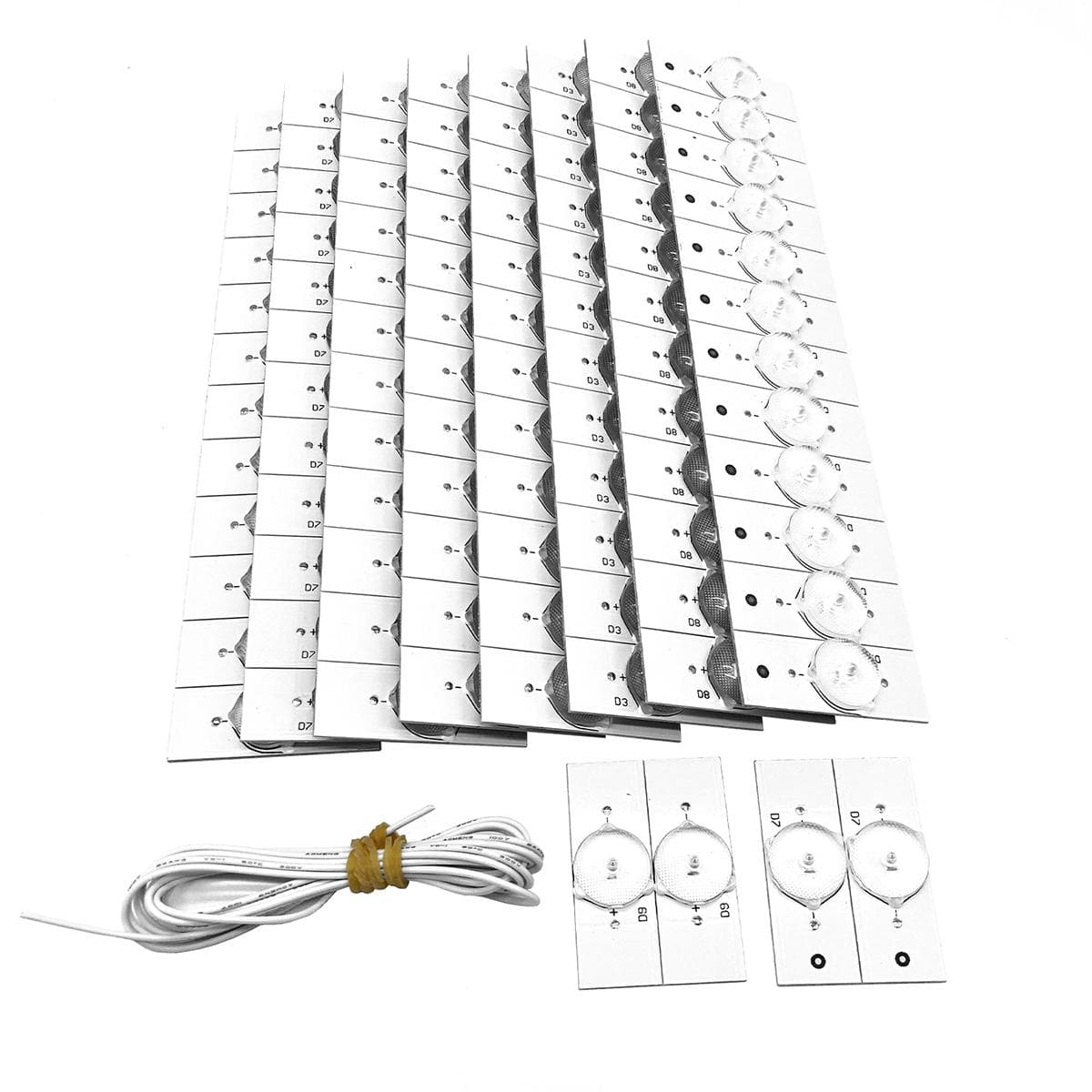 3V SMD lamppärlor med optisk linsfliter för 32-65 LED-TV-reparation med 2M trådled-ljus