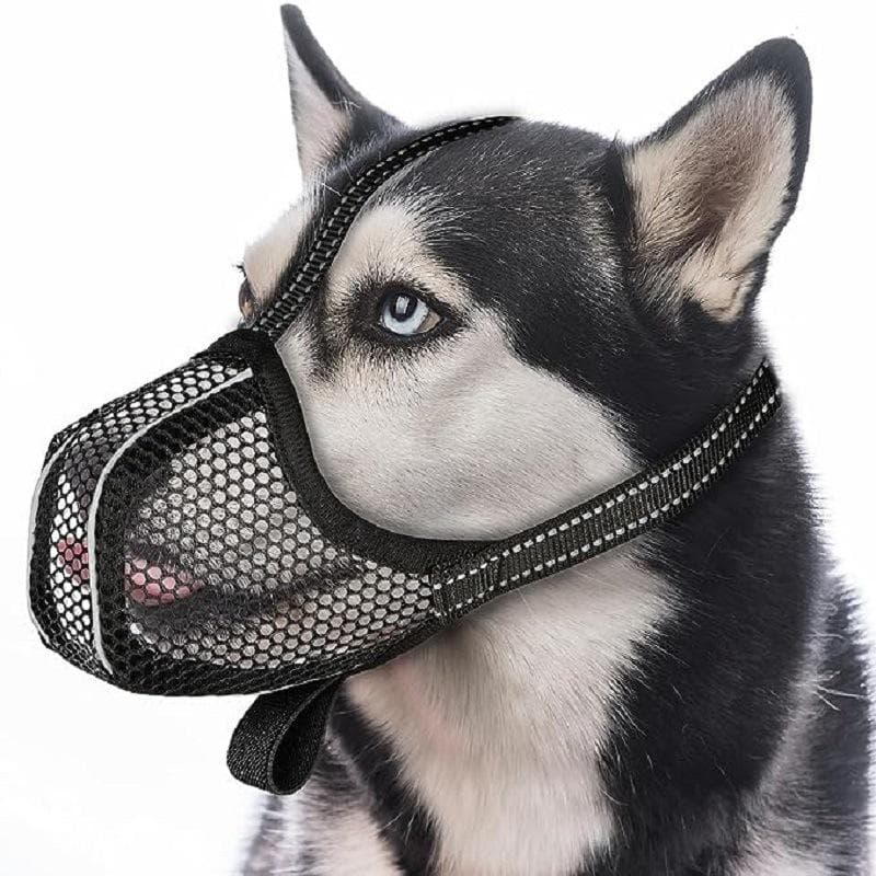 Mjuk Hundmunkorg för Små Stora Hundar Mask Anti-bitning Tuggning Slickning Andningsbar Nej-skällande Nätmönstrad Fulltäckande Munskydd