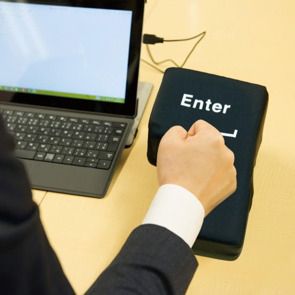 Kreativ Stor Enter-tangent dator USB överdimensionerad Enter-tangent för att ventilera och dekomprimera Stor Enter-tangent tupplur