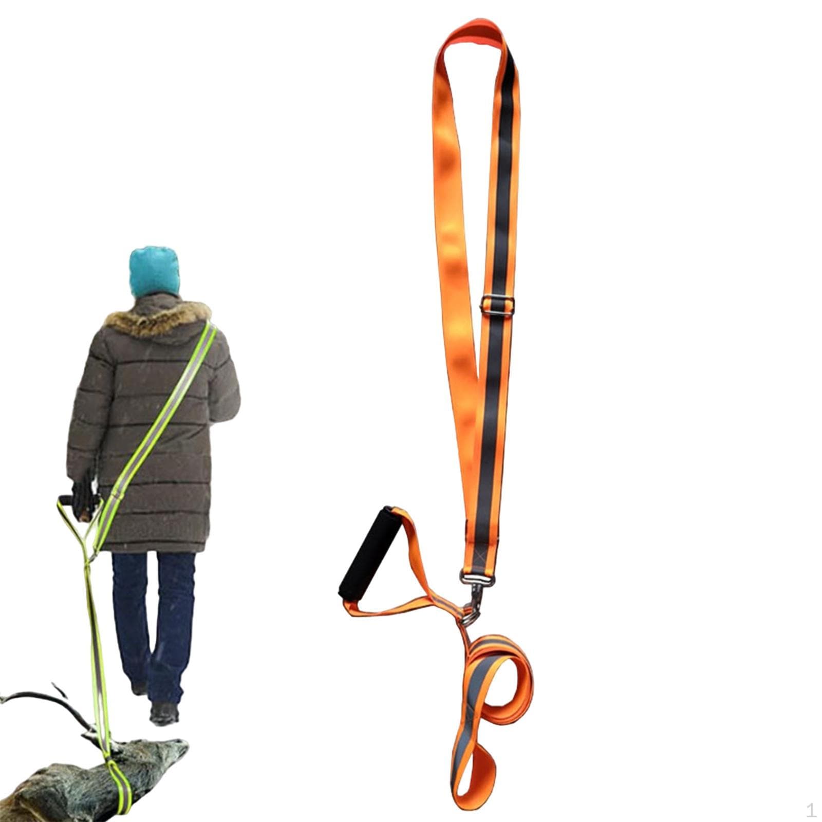 Deer Drag and Harness Comfort Grip Handle Easy to Use Belt Puller grön