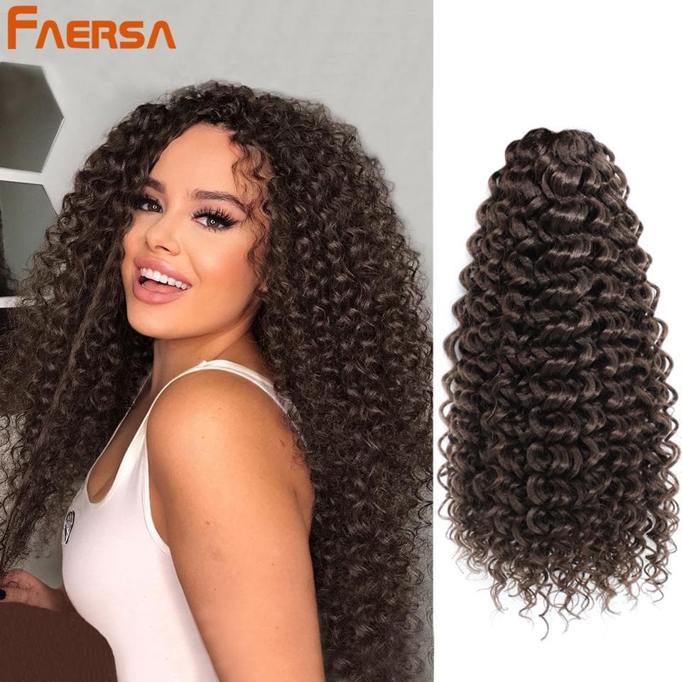 14 tum Marshmallow Afro Curl Virkat hår SyntetiskTwist Braid Kinky Curly Braiding Hårförlängningar Ombre Blond For Black Women