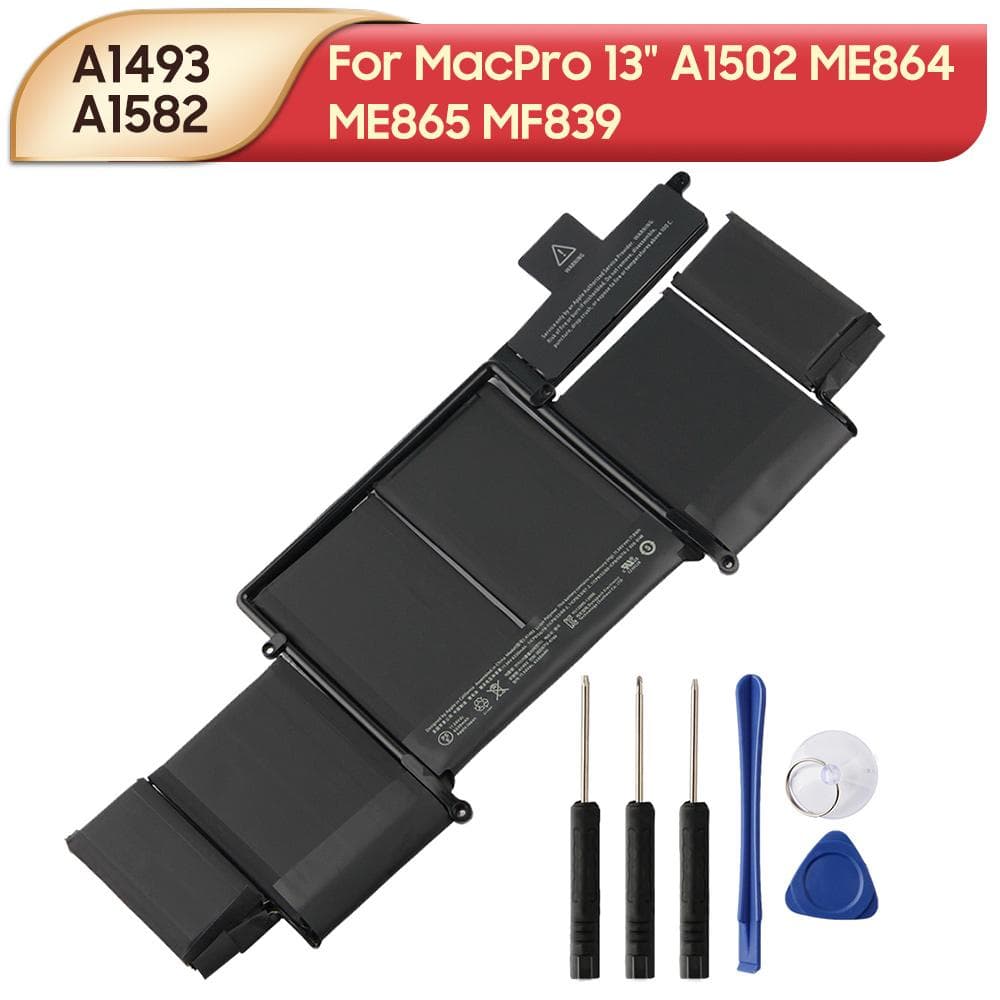 Uppladdningsbart litiumbatteri för MacBook Pro A1502 ME864 ME865 A1493 A1582 MF839 MacPro 13  A1493 A1582 Bärbar datorbatteri med verktyg