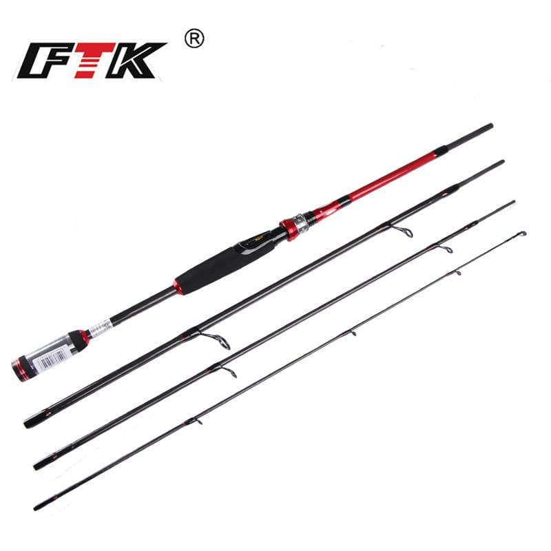 FTK 4 Stage Spinning Casting Speed ​​Fiskespö Ultralätt kolfiberresor för sötvattensfiske röd