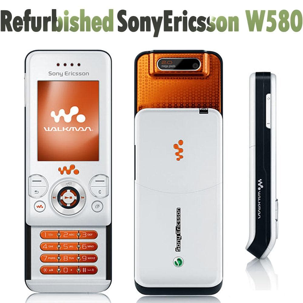 Renoverad Original Sony Ericsson W580 W580i W580C Mobiltelefon 2MP Kamera 2G Mobiltelefon Med 1 SIM vit