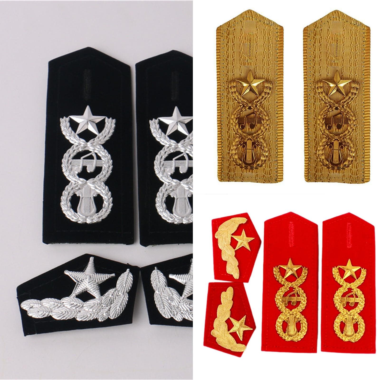 Axelepår Uniformsepåletter Axelklaffar/Krageblomma för Professionella Uniformstillbehör Scenartister