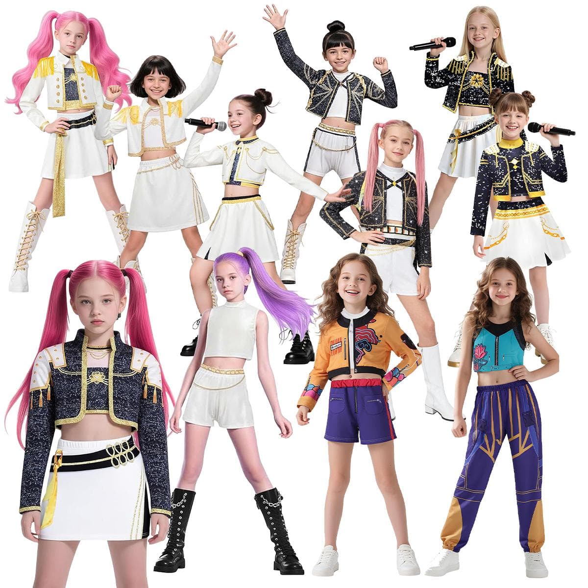 Flickor Zoey Cosplay Flickgrupp Rumi Barnkostym Mira Outfit Favorit Scenföreställningskläder Halloween Animerad Film Utklädnad cm