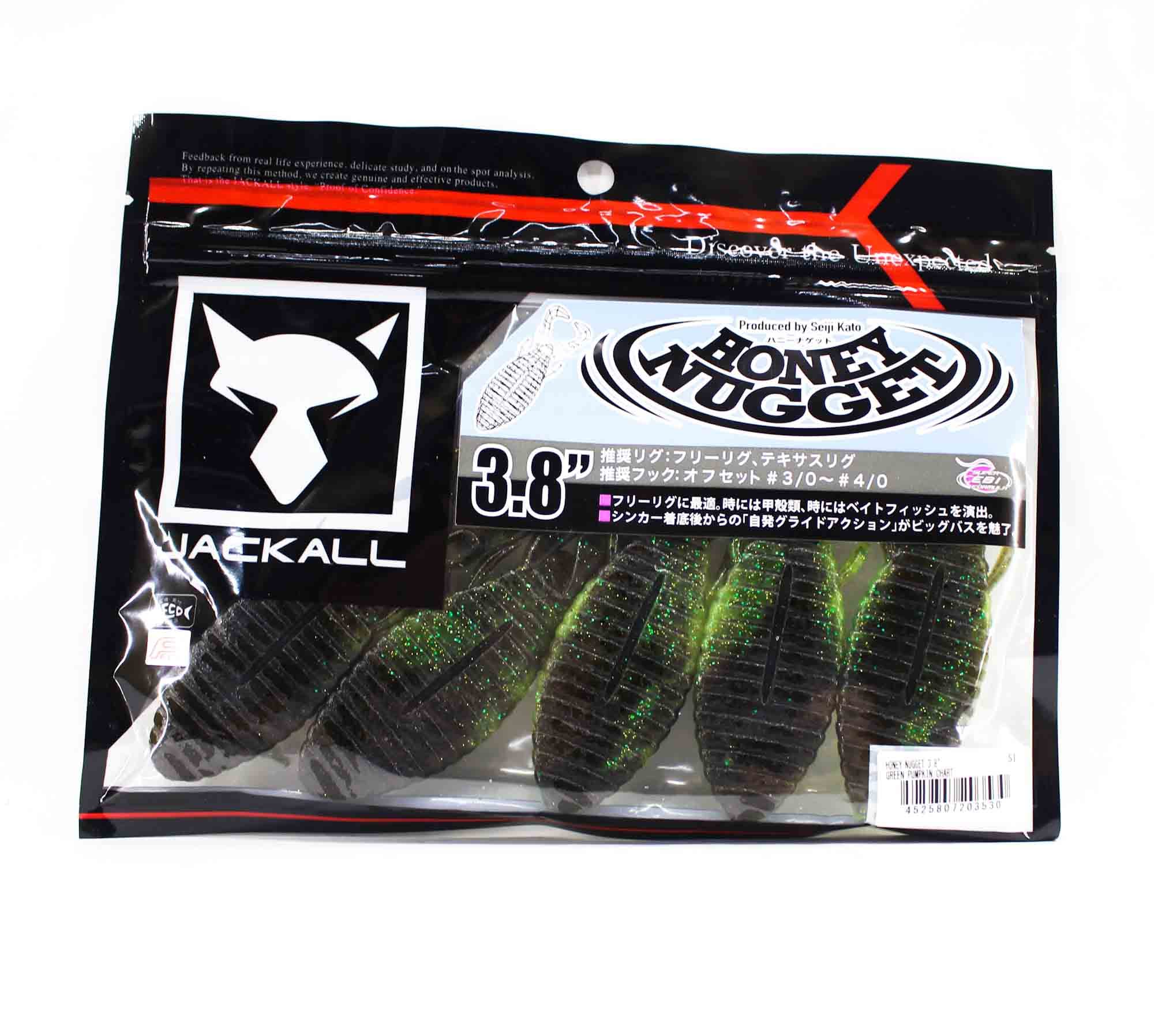 Jackall Soft Lure Honey Nugget 3,8 Inches Green Pumpkin Cha RT (3530)