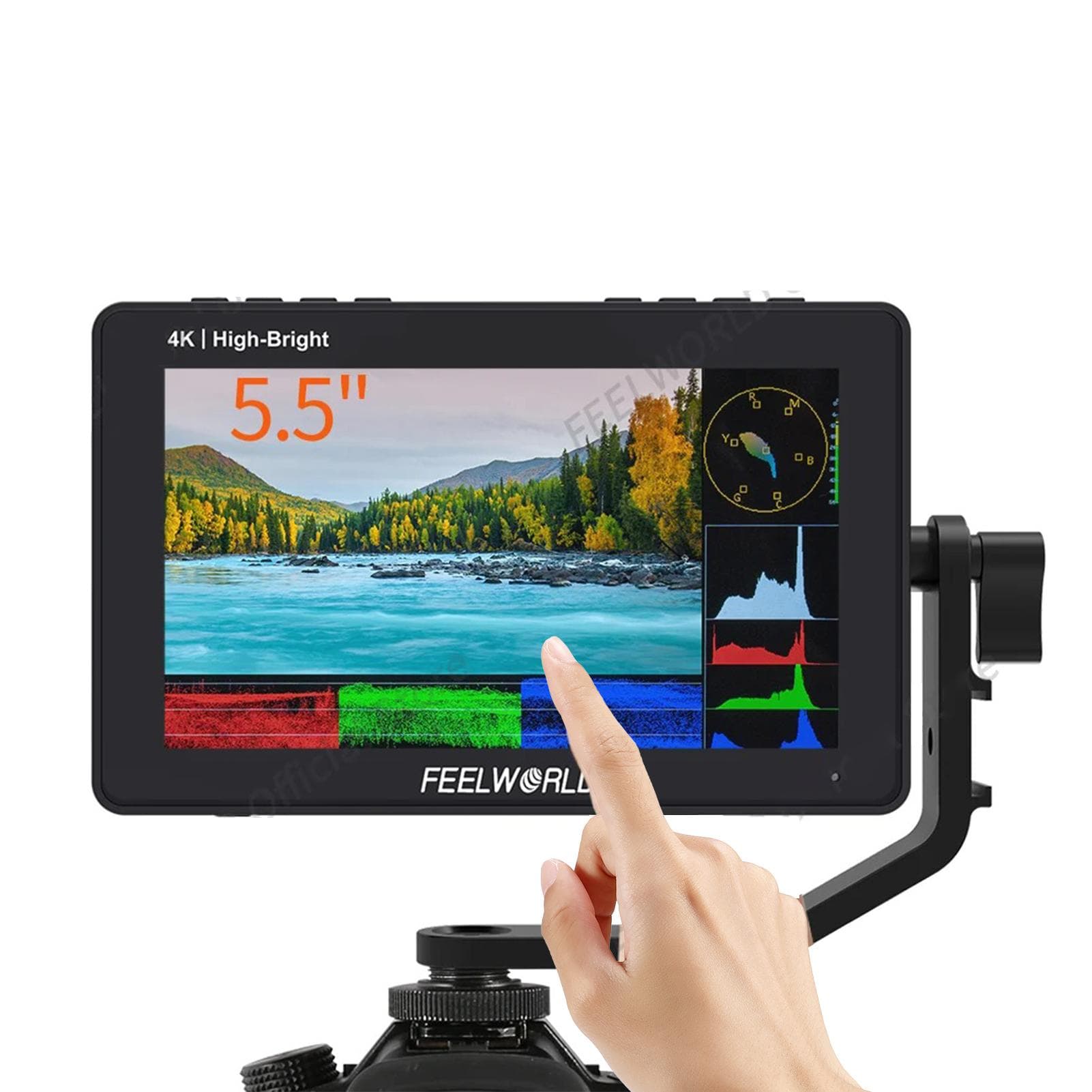 FEELWORLD F5 PRO X 5,5-tums IPS-skärm 1600nit Videopanel 1920*1080px Touch Control 4K UHD-ingång svart