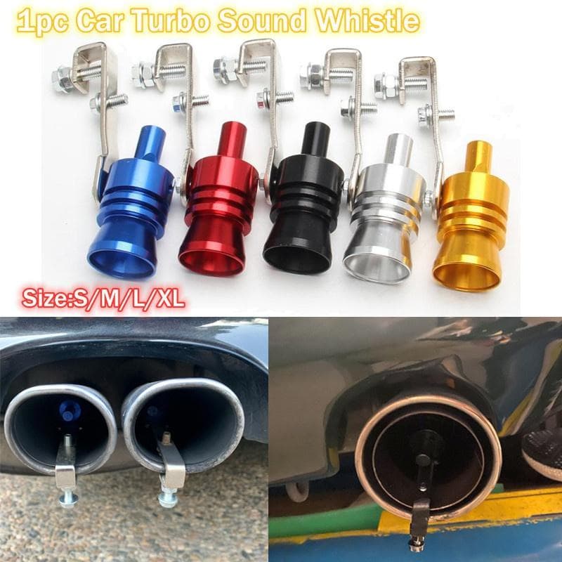 5 färger Universal Simulator Whistler Avgas Whistle Aluminium Turbo Whistle Pipe Ljuddämpare Avblåsning Bil Styling gyllene