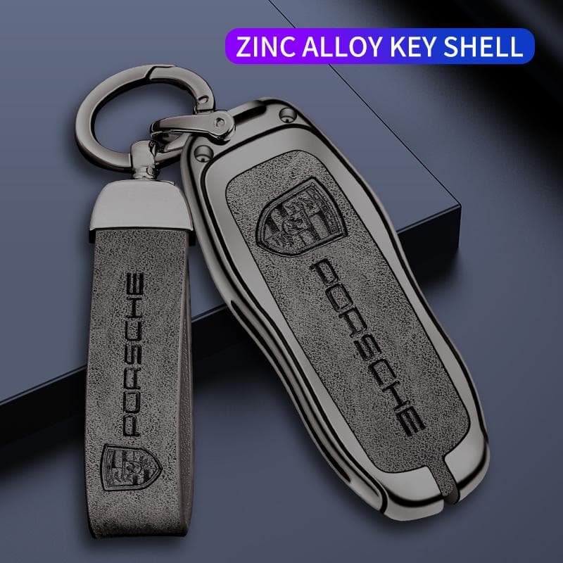 Zinklegering Läder Bilnyckelskal Skydd Skal Nyckellös För Porsche Panamera Spyder Carrera Macan Boxster Cayman Cayenne 911 970 981