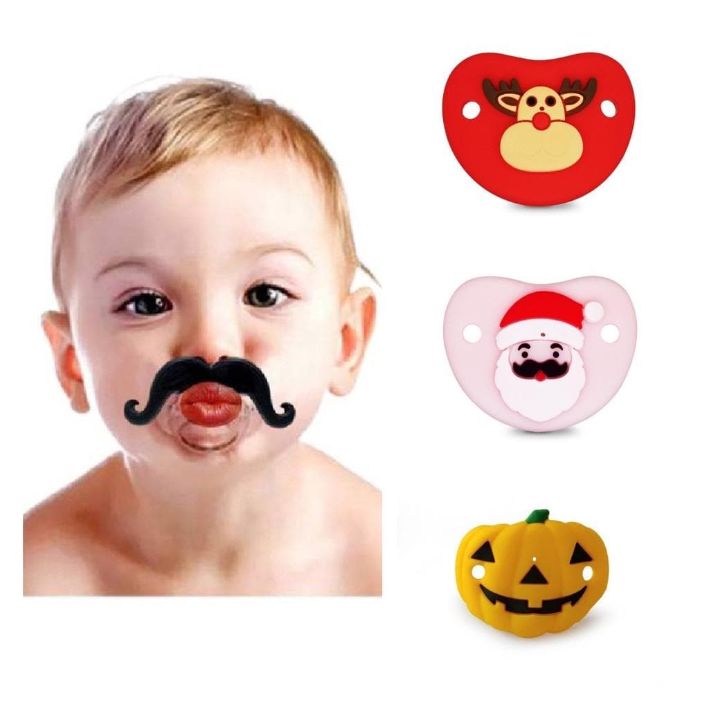 Tumme Baby Silikon Napp Stor Svart Mustasch Avvänjningsverktyg Rekvisita Halloween cm
