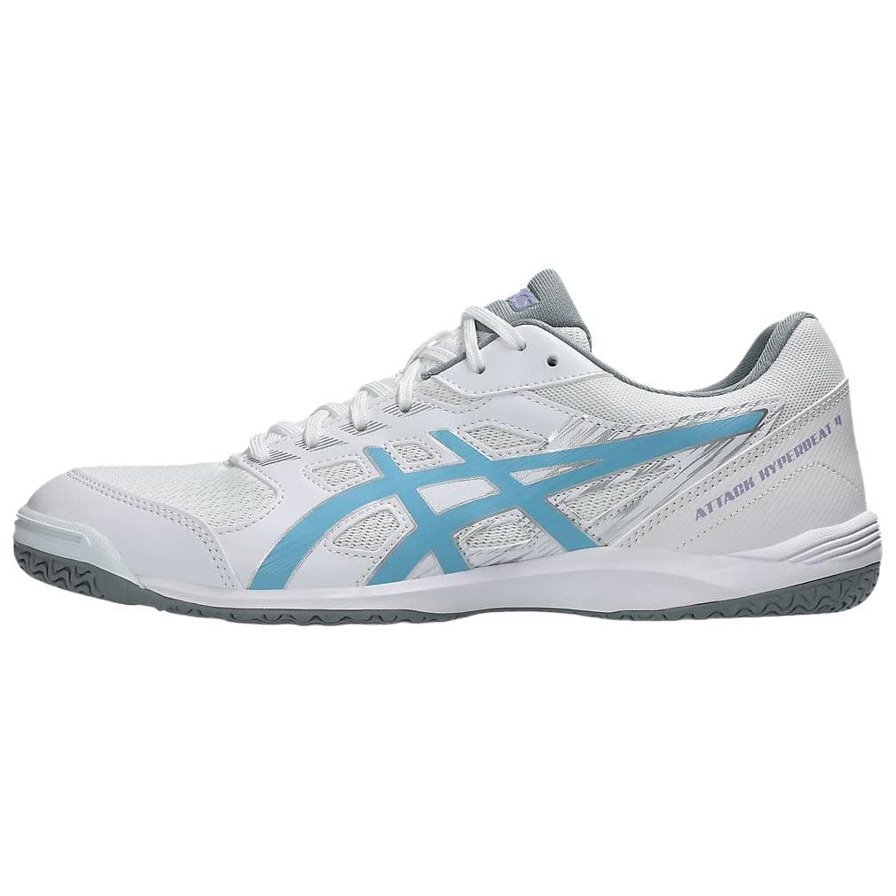 ASICS Attack Hyperbeat 4 Andningsbara Stöd Låga Bordtennis skor Unisex Vit Blå 1073A056-102 cm