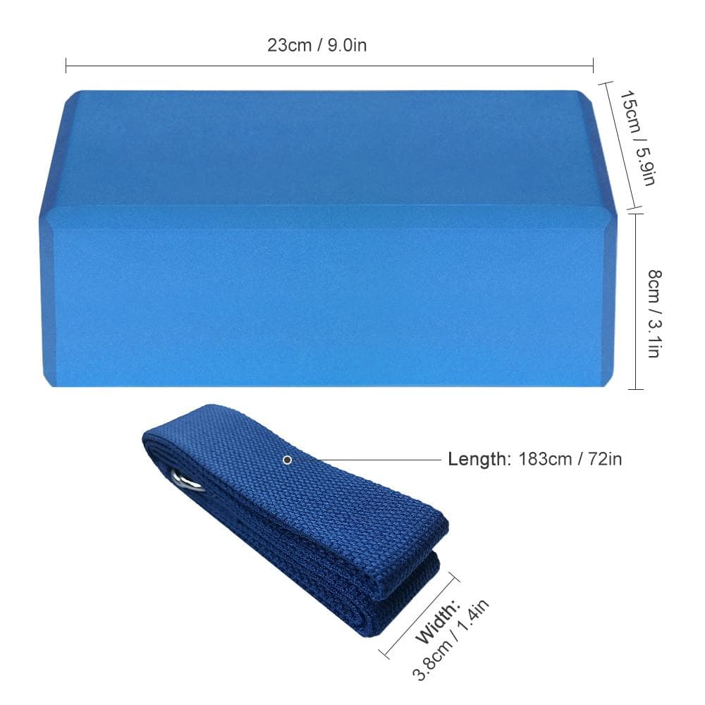 2 st EVA Yogablock 1 st Bomulls Yogarem Stabilitetsblock Yogarem Set för Yoga Pilates Meditation grön