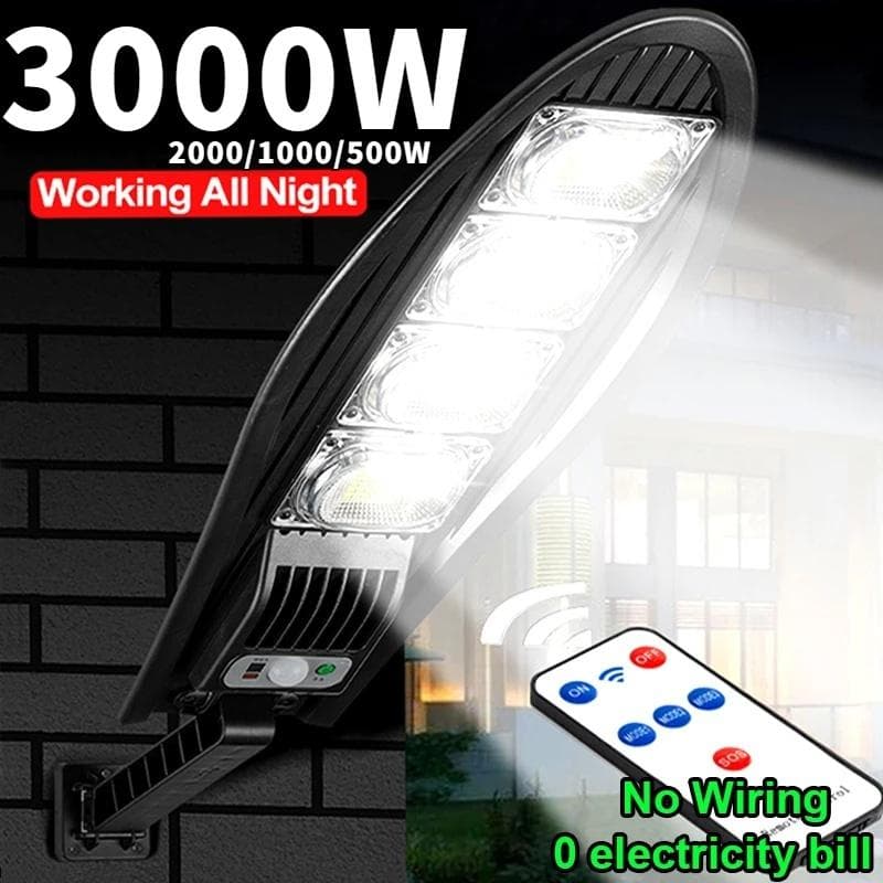 Kraftfullt solljus utomhus IP65 Vattentät 3000/2000/1000/500W gatubelysning Rörelsesensor Solar Hemträdgård Induktionsvägglykta