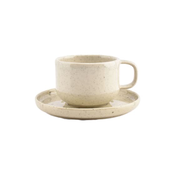 Kopp med tefat Salt&amp;Pepper Blush Vanille, 220 ml