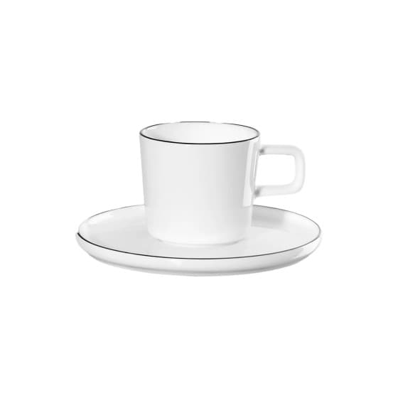 Espressokopp med fat Asa Selection Oco Ligne Noire, 80 ml