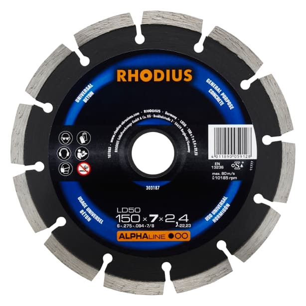 Rhodius Diamantkapklinga LD50 - 150 x 7 x 2,4 x 22,23 mm