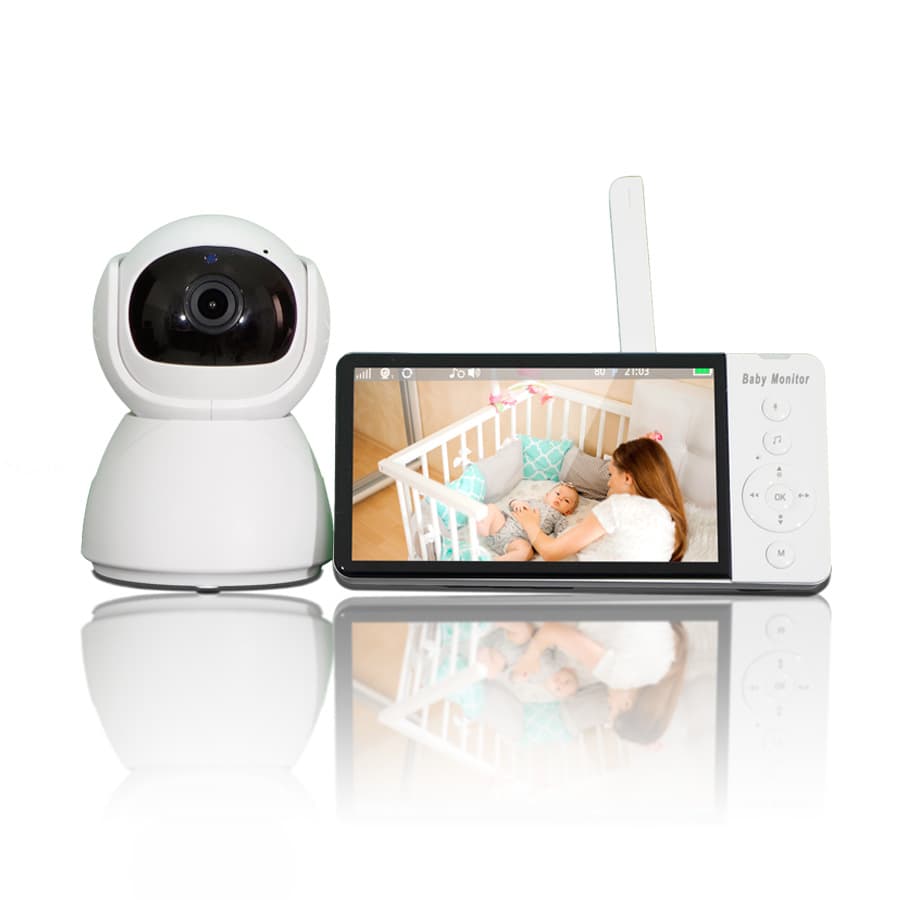 Videomonitor med kamera 2.4G-överföring, babyvakt med 2-vägsljud och mörkerseende