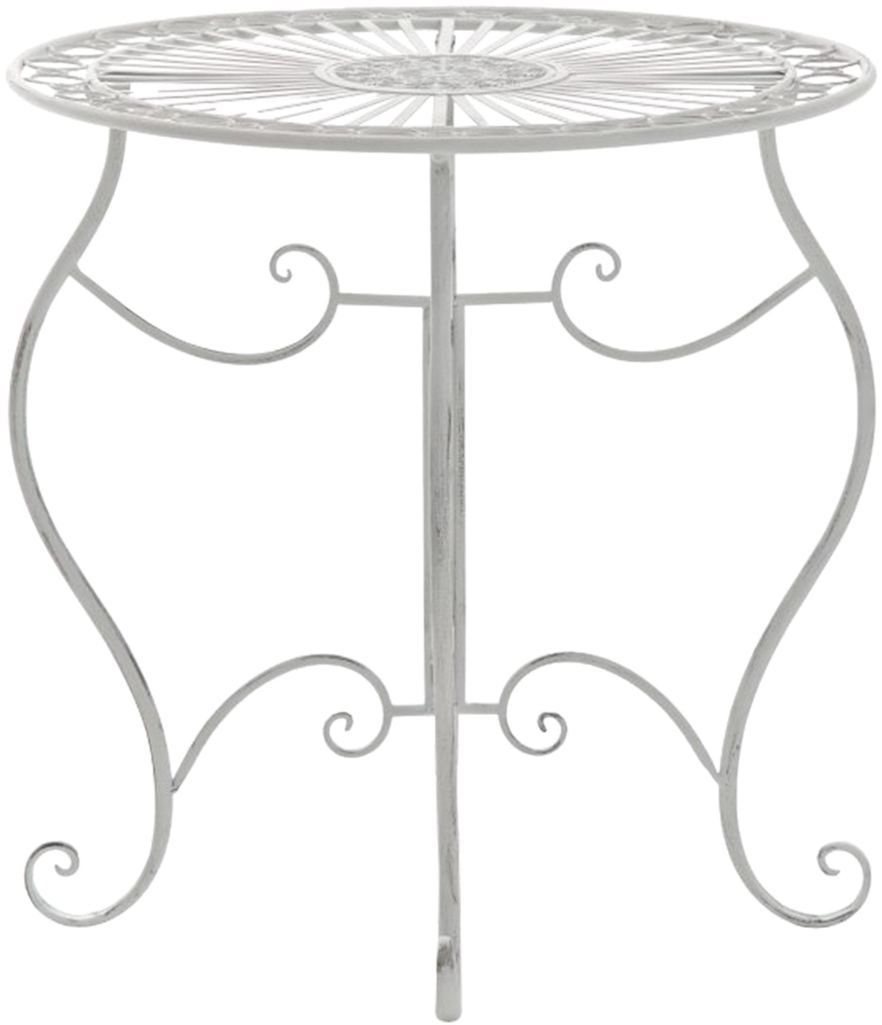 Indra järnbord | Metallbord i nostalgisk design för trädgård & balkong | rund bistrobord väderbeständigt & lättskött