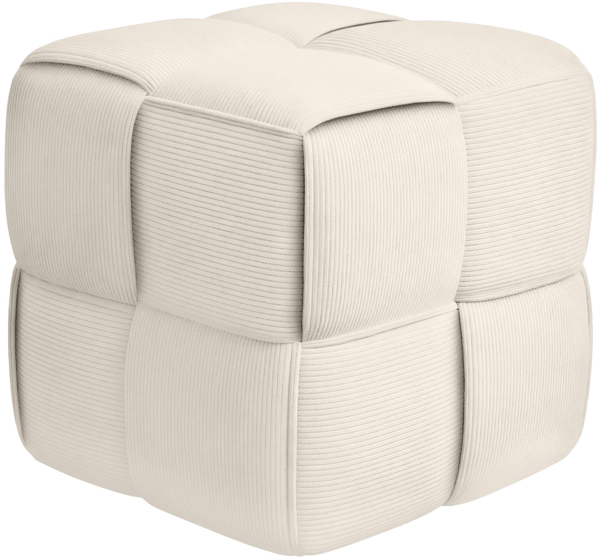 Sittpuff Cord Forinta, modern fyrkantig design, bekväm sittpuff, fotpall, sittkub för vardagsrum & sovrum